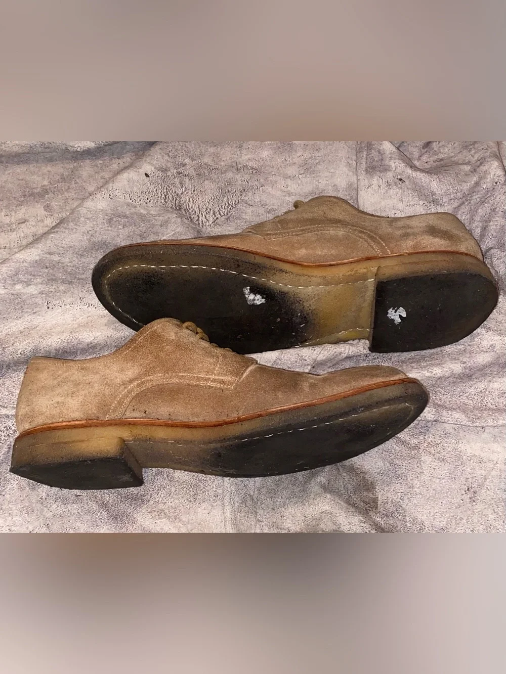Frye Paul Crepe Sole Suede Plain Toe Oxford Derby Lace Up Casual Dress Shoe 11.5
